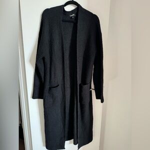 EXPRESS Black Open Front Duster Cardigan - Large